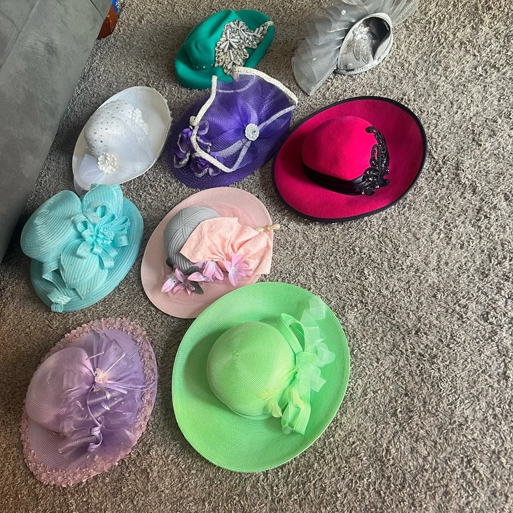 Vintage Deep Pink Or Fuchsia Like Hat Black Sequins Swirly Ribbon Derby Style - Picture 3 of 6